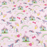 Pink Bear Unicorn Animals Cotton Twill kids Fabric , Patchwork Cloth, Sewing Quilting Fat Quarters Material For Baby & Child