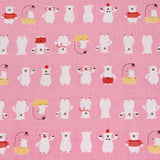 Pink Bear Unicorn Animals Cotton Twill kids Fabric , Patchwork Cloth, Sewing Quilting Fat Quarters Material For Baby & Child