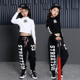 Hip Hop Clothing Clothes Jazz Dance Costume for Girls Cropped Sweatshirt Top Shirt Jogger Pants Ballroom Dancing Streetwear