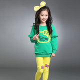 3 Color Girls Clothing Sets Spring Cotton Lovely Suit For Girl Shirt+Pants Kids Clothes Suit High-quality 3-8 Years Clothing Set