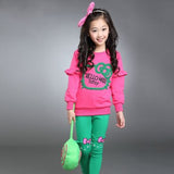 3 Color Girls Clothing Sets Spring Cotton Lovely Suit For Girl Shirt+Pants Kids Clothes Suit High-quality 3-8 Years Clothing Set