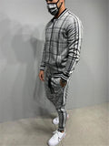 Plaid Printed Loose Suit Couple Clothes Fashion Tracksuit Grey Tracksuit Fullset Black Pink Faded Tracksuit Full Set Tracksuit