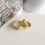 Simple New Gold Metal Multi-layer Circle Winding Geometric Round Small Stud Earrings