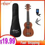 Aiersi full pack 21 inch ukelele mahogany Soprano gecko ukulele guitar musical gifts instrument 4 string Hawaiian mini guitarra