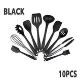 Silicone Cooking Utensils Set Non-Stick Spatula Shovel Wooden Handle Cooking Tools Set With Storage Box Kitchen Tool Accessories - shopwishi 