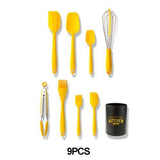 Silicone Cooking Utensils Set Non-Stick Spatula Shovel Wooden Handle Cooking Tools Set With Storage Box Kitchen Tool Accessories - shopwishi 