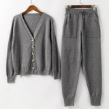 HLBCBG Women Knitted Tracksuit Turtleneck Sweater Casual Suit