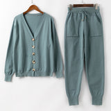 HLBCBG Women Knitted Tracksuit Turtleneck Sweater Casual Suit