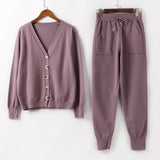 HLBCBG Women Knitted Tracksuit Turtleneck Sweater Casual Suit