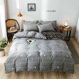 Classic Bedding Set 5 Size Grey Blue Grid Summer Bed Linen 4pcs/Set Duvet Cover Set Pastoral Bed Sheet AB Side Duvet Cover 2020