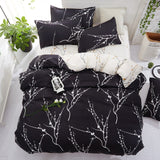 Classic Bedding Set 5 Size Grey Blue Grid Summer Bed Linen 4pcs/Set Duvet Cover Set Pastoral Bed Sheet AB Side Duvet Cover 2020