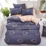 Classic Bedding Set 5 Size Grey Blue Grid Summer Bed Linen 4pcs/Set Duvet Cover Set Pastoral Bed Sheet AB Side Duvet Cover 2020