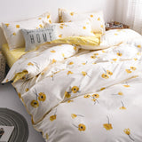 Classic Bedding Set 5 Size Grey Blue Grid Summer Bed Linen 4pcs/Set Duvet Cover Set Pastoral Bed Sheet AB Side Duvet Cover 2020
