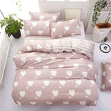 Classic Bedding Set 5 Size Grey Blue Grid Summer Bed Linen 4pcs/Set Duvet Cover Set Pastoral Bed Sheet AB Side Duvet Cover 2020