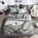 Classic Bedding Set 5 Size Grey Blue Grid Summer Bed Linen 4pcs/Set Duvet Cover Set Pastoral Bed Sheet AB Side Duvet Cover 2020