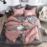 Classic Bedding Set 5 Size Grey Blue Grid Summer Bed Linen 4pcs/Set Duvet Cover Set Pastoral Bed Sheet AB Side Duvet Cover 2020