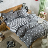Classic Bedding Set 5 Size Grey Blue Grid Summer Bed Linen 4pcs/Set Duvet Cover Set Pastoral Bed Sheet AB Side Duvet Cover 2020