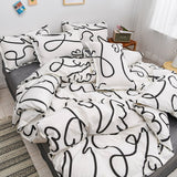 Classic Bedding Set 5 Size Grey Blue Grid Summer Bed Linen 4pcs/Set Duvet Cover Set Pastoral Bed Sheet AB Side Duvet Cover 2020