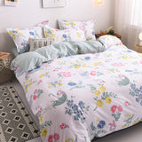 Classic Bedding Set 5 Size Grey Blue Grid Summer Bed Linen 4pcs/Set Duvet Cover Set Pastoral Bed Sheet AB Side Duvet Cover 2020