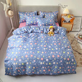 Classic Bedding Set 5 Size Grey Blue Grid Summer Bed Linen 4pcs/Set Duvet Cover Set Pastoral Bed Sheet AB Side Duvet Cover 2020