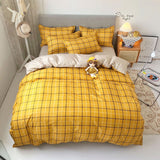 Classic Bedding Set 5 Size Grey Blue Grid Summer Bed Linen 4pcs/Set Duvet Cover Set Pastoral Bed Sheet AB Side Duvet Cover 2020