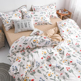 Classic Bedding Set 5 Size Grey Blue Grid Summer Bed Linen 4pcs/Set Duvet Cover Set Pastoral Bed Sheet AB Side Duvet Cover 2020