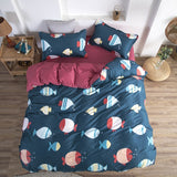 Classic Bedding Set 5 Size Grey Blue Grid Summer Bed Linen 4pcs/Set Duvet Cover Set Pastoral Bed Sheet AB Side Duvet Cover 2020