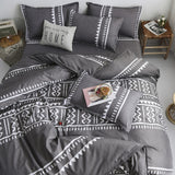 Classic Bedding Set 5 Size Grey Blue Grid Summer Bed Linen 4pcs/Set Duvet Cover Set Pastoral Bed Sheet AB Side Duvet Cover 2020