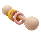 Kids Rattle Toys for 0-12 Months Nordic Baby Gym Play Nursery Sensory Ring-pull Teether Toy Stroller Wooden Pendant Toddler Room