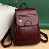 2020 Women Leather Backpacks High Quality Female Vintage Backpack For Girls School Bag Travel Bagpack Ladies Sac A Dos Back Pack - shopwishi 
