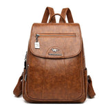 2020 Women Leather Backpacks High Quality Female Vintage Backpack For Girls School Bag Travel Bagpack Ladies Sac A Dos Back Pack - shopwishi 