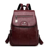 2020 Women Leather Backpacks High Quality Female Vintage Backpack For Girls School Bag Travel Bagpack Ladies Sac A Dos Back Pack - shopwishi 
