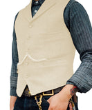 Suit Vest Brown Wedding Wool Tweed Business Waistcoat Jacket Casual Slim Fit Gilet Homme Vests For Groomsmen Man Wedding