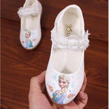 Disney New Kids Elsa Casual Shoes girls Frozen Princess soft cartoon shoes Children's cartoon pearl leather shoes - shopwishi 