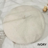 French Style Solid Casual Vintage Women's Hat Beret Plain Cap Girl's Wool Warm Winter Berets Beanie Hats Femme Aldult Caps