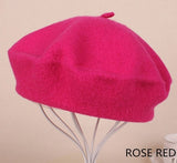 French Style Solid Casual Vintage Women's Hat Beret Plain Cap Girl's Wool Warm Winter Berets Beanie Hats Femme Aldult Caps