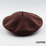 French Style Solid Casual Vintage Women's Hat Beret Plain Cap Girl's Wool Warm Winter Berets Beanie Hats Femme Aldult Caps
