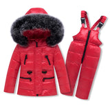 Winter Children Ski Snow Suit Warm Clothing Set down Jacket Overalls toddler Boy baby girl Clothes Kids thin Outerwear coat