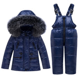 Winter Children Ski Snow Suit Warm Clothing Set down Jacket Overalls toddler Boy baby girl Clothes Kids thin Outerwear coat
