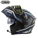 SOMAN Bluetooth Helmet Flip Up Visor Dual Lens Casco Moto