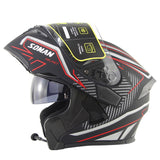 SOMAN Bluetooth Helmet Flip Up Visor Dual Lens Casco Moto