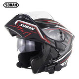 SOMAN Bluetooth Helmet Flip Up Visor Dual Lens Casco Moto