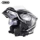 SOMAN Bluetooth Helmet Flip Up Visor Dual Lens Casco Moto