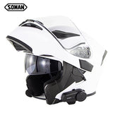SOMAN Bluetooth Helmet Flip Up Visor Dual Lens Casco Moto