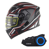 SOMAN Bluetooth Helmet Flip Up Visor Dual Lens Casco Moto