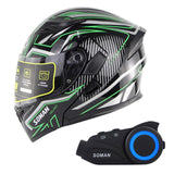 SOMAN Bluetooth Helmet Flip Up Visor Dual Lens Casco Moto