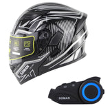 SOMAN Bluetooth Helmet Flip Up Visor Dual Lens Casco Moto