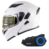 SOMAN Bluetooth Helmet Flip Up Visor Dual Lens Casco Moto