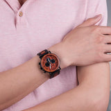 Gold Watch Men Luxury Brand Wooden Wristwatches Male Date Display Stop