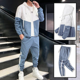 Patchwork Hip Hop Casual Men's Sets 2020 Korean Style 2 Piece Sets Clothes Men Streetwear Fitness Male Tracksuit